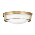 thumbnail image 1 of 3 Light Medium Flush Mount in Transitional Style 16 inches Wide By 5.25 inches High-Heritage Brass Finish-Etched Glass Color-Incandescent Lamping Type, 1 of 10