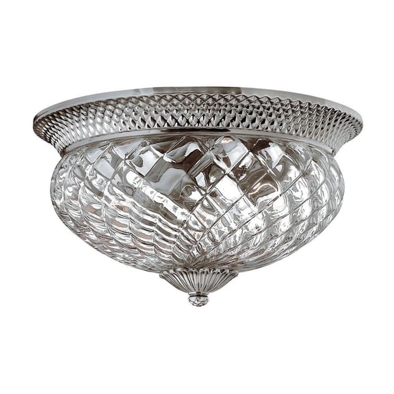 3 Light Medium Flush Mount in Traditional-Glam Style 16 inches Wide By 8.75 inches High-Polished Antique Nickel Finish Bailey Street Home