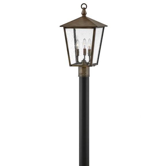3 Light Medium Outdoor Post Top or Pier Mount Lantern in Traditional Style 11 inches Wide By 20.75 inches High-Burnished Bronze Finish Bailey Street