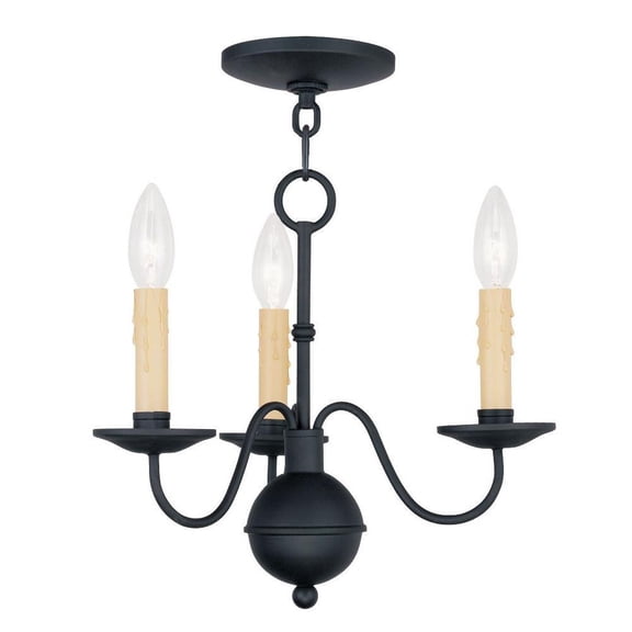 3 Light Mini Chandelier in Farmhouse Style 14 inches Wide By 12.5 inches High Bailey Street Home 218-Bel-1119819