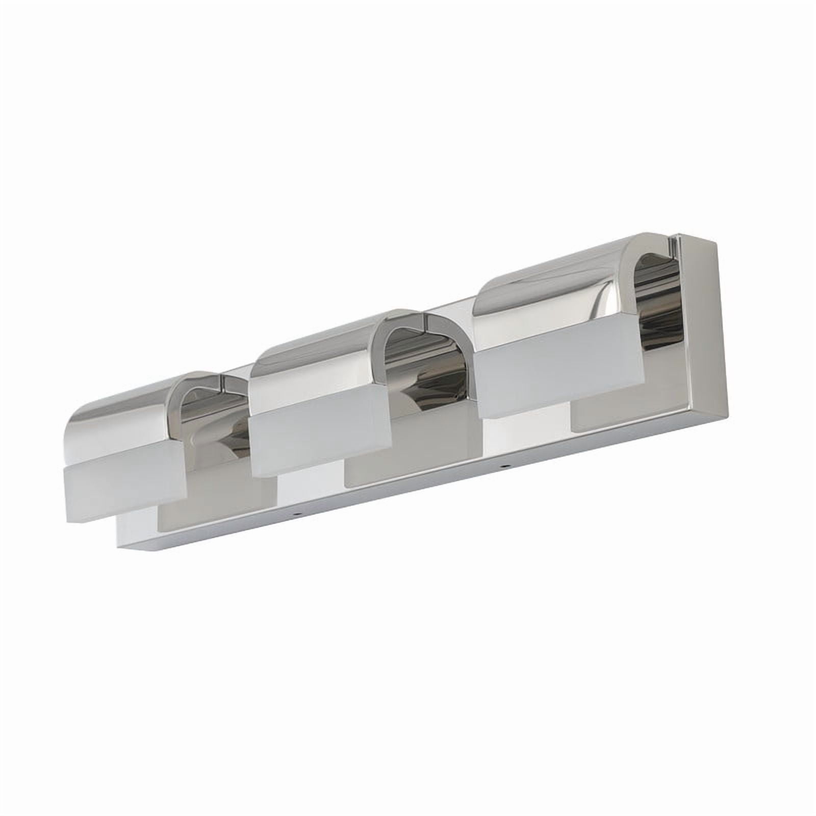 3-Light Modern LED Vanity Lights for Bathroom, Chrome Finish with Acrylic Shades, Wall Mounted Dimmable Fixture for Mirror and Sink Area