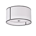 thumbnail image 1 of 3 Light Notched Drum Flush Mount, Matte Black White Shade & Diffuser, 1 of 1