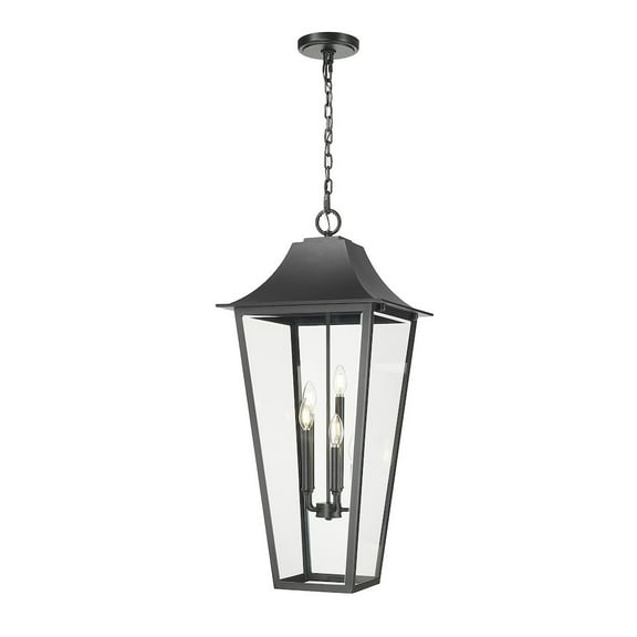 3 Light Outdoor Chain Mount Lantern In Traditional Style 10 Inches Wide By 18 Inches High-Black Finish Z-Lite 579Chb-Bk