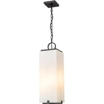 3 Light Outdoor Chain Mount Pendant In Contemporary Style-24.25 Inches Tall And 8 Inches Wide-Black Finish-White Opal Glass Color Z-Lite 593Chb-Bk