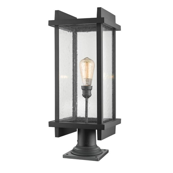 3 Light Outdoor Flush Mount In Craftsman Style 12 Inches Wide By 6 Inches High-Black Finish Z-Lite 570F-Bk