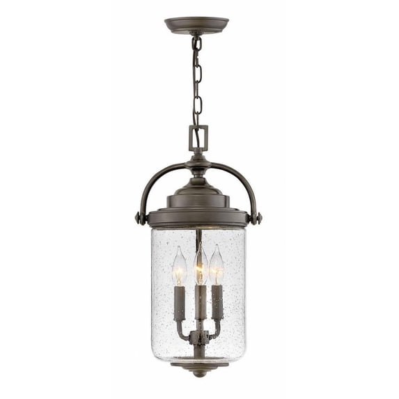 3 Light Outdoor Large Hanging Lantern in Traditional Style 10 inches Wide By 19.75 inches High Bailey Street Home 81-Bel-3088269