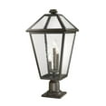 thumbnail image 1 of 579PHXLR-533PM-ORB-Z-Lite-Talbot - 3 Light Outdoor Pier Mount Lantern in Traditional Style - 12.25 Inches Wide by 26.25 Inches High, 1 of 5