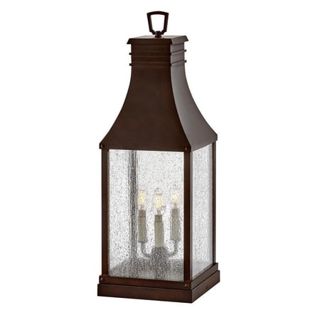 3 Light Outdoor Pier Mount in Traditional Style-26.75 inches Tall and 9.5 inches Wide-Blackened Copper Finish-Led Lamping Type Bailey Street Home