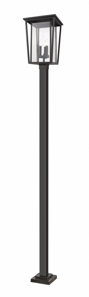 Seoul 3 Light Outdoor Post Mounted Fixture Clear