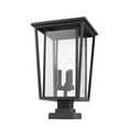 thumbnail image 1 of Z-Lite Seoul 3 Light 25" Glass Aluminum Outdoor Mounted Lamp Pier in Bronze, 1 of 3