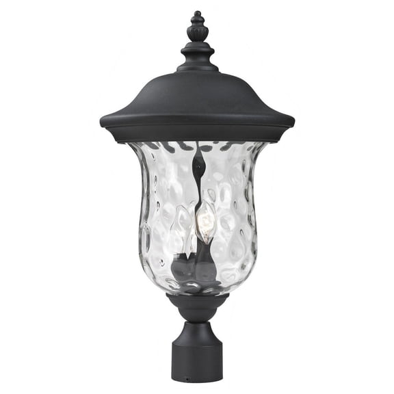 3 Light Outdoor Post Mount Lantern In Gothic Style 12.38 Inches Wide By 23.5 Inches High Z-Lite 533Phb-Bk