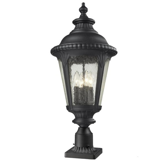 3 Light Outdoor Post Mount Lantern In Transitional Style 12 Inches Wide By 105.75 Inches High Z-Lite 568Phxlr-519P-Bk