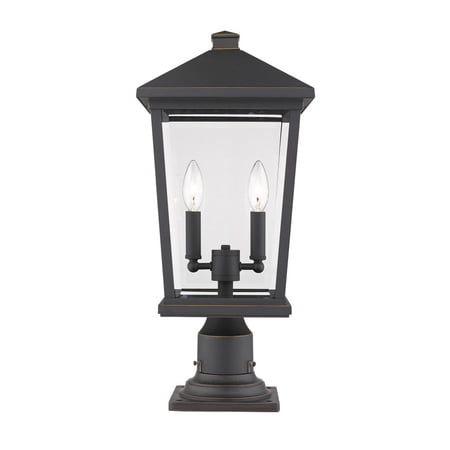 3 Light Outdoor Post Mount Lantern In Transitional Style 12 Inches Wide By 23.5 Inches High-Oil Rubbed Bronze Finish Z-Lite 568Phbr-533Pm-Orb