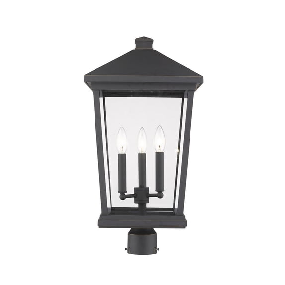 3 Light Outdoor Post Mount Lantern In Transitional Style 12 Inches Wide By 23.5 Inches High Z-Lite 568Phxlr-Orb