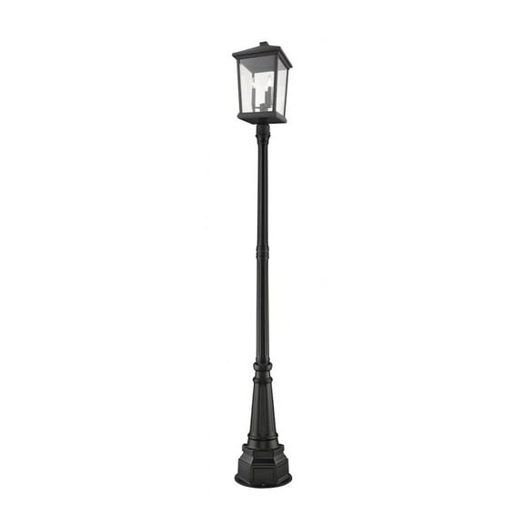 3 Light Outdoor Post Mount Lantern In Transitional Style 14.25 Inches Wide By 93.75 Inches High-Black Finish Z-Lite 568Phxlr-564P-Bk