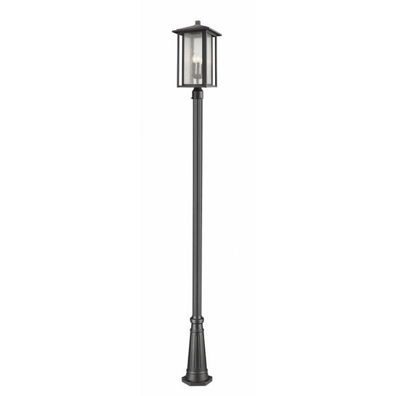 3 Light Outdoor Post Mounted Fixture - 554PHXLR-519P-BK