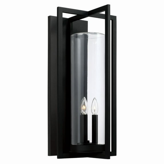 3 Light Outdoor Wall Lantern In Minimalist Style-25 Inches Tall And 12 Inches Wide Capital Lighting 948231Bk