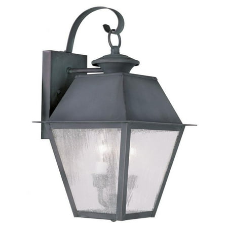 3 Light Outdoor Wall Lantern in Coastal Style 12 inches Wide By 23 inches High-Charcoal Finish Bailey Street Home 218-Bel-1119436