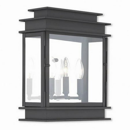 3 Light Outdoor Wall Lantern in Traditional Style 12.5 inches Wide By 15.25 inches High-Black Finish Bailey Street Home 218-Bel-2120469