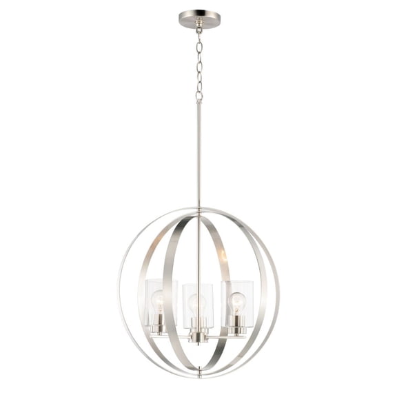 Maxim Sentinel 3-Light Pendant - Satin Nickel - 25254CLSN