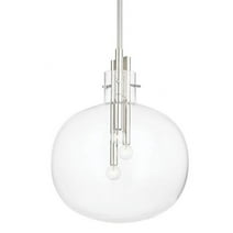 3 Light Pendant-22.5 inches Tall and 18.25 inches Wide-Polished Nickel Finish Bailey Street Home 116-Bel-4623719