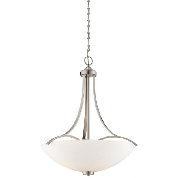 3 Light Pendant In Transitional Style 25.5 Inches Tall By 21.5 Inches Wide-Brushed Nickel Finish    -Traditional Installation Minka Lavery 4964-84
