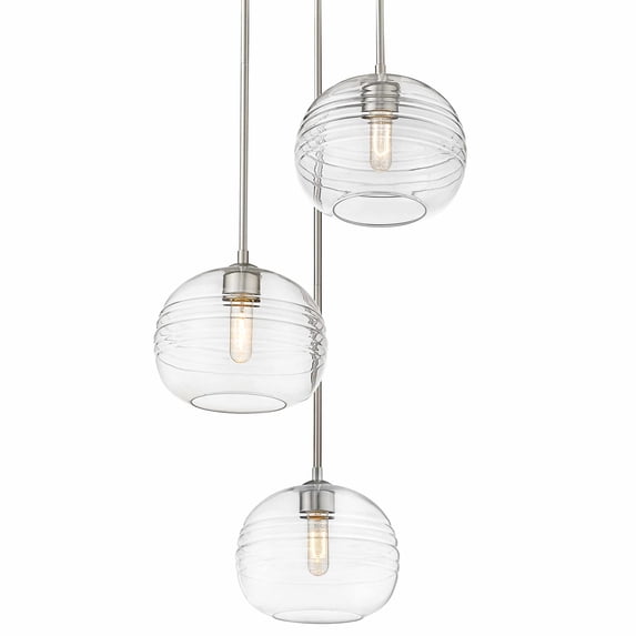 3 Light Pendant Frame Finish Brushed Nickel