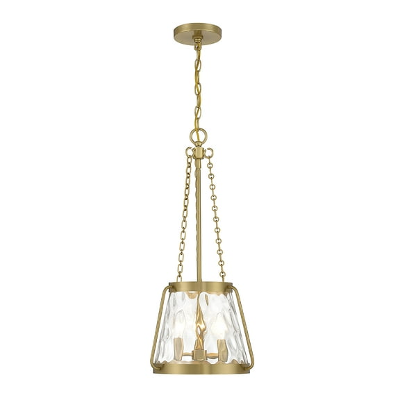 Warm Brass Three Light Pendant from the Crawford Collection