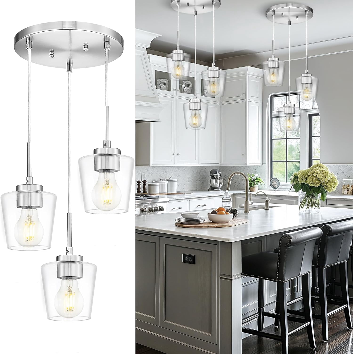 Kitchen Table Light Fixtures Brushed Nickel