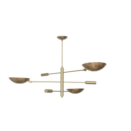 3 Light Pendant Mid Century Modern Raw Brass Sputnik chandelier Cylinder light Fixture
