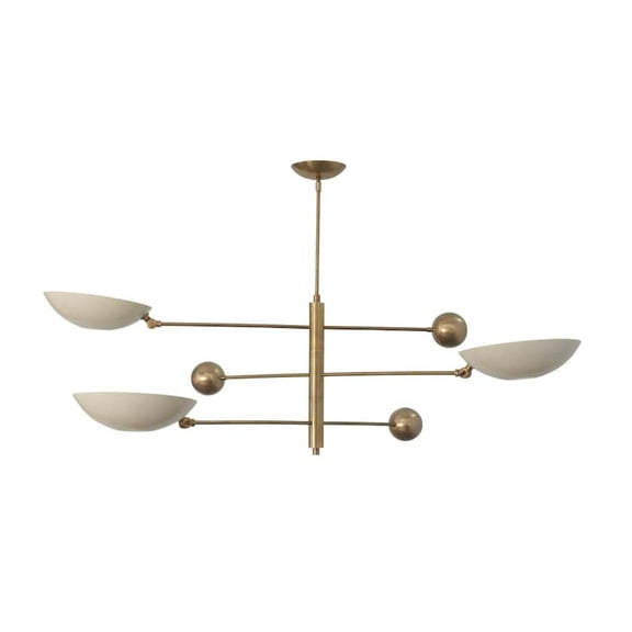 3 Light Pendant Mid Century Modern Raw Brass Sputnik chandelier light Fixture