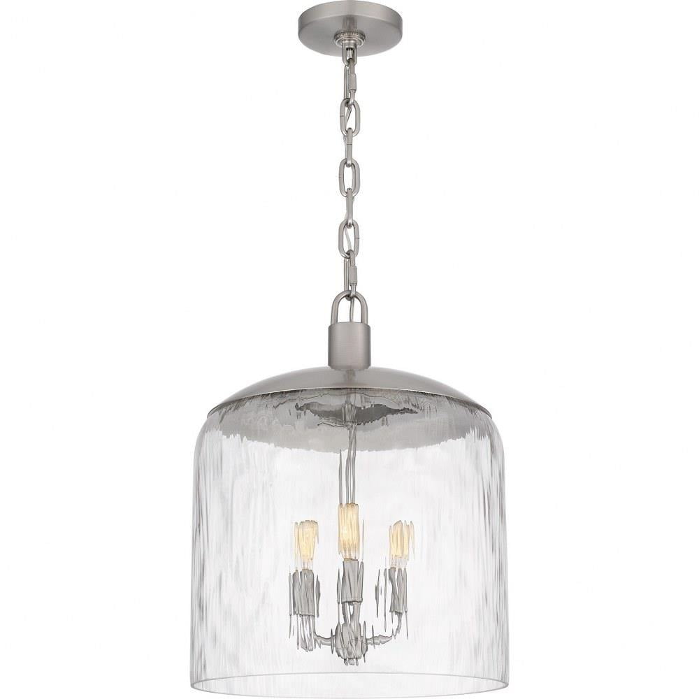 3 Light Pendant in Industrial Style-18 inches Tall and 14 inches Wide-Brushed Nickel Finish Bailey Street Home 71-Bel-5173483