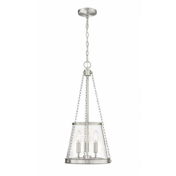 3 Light Pendant in Industrial Style-25 inches Tall and 12 inches Wide-Brushed Nickel Finish Bailey Street Home 372-Bel-4973432