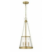 3 Light Pendant in Industrial Style-25 inches Tall and 12 inches Wide-Rubbed Brass Finish Bailey Street Home 372-Bel-4973435