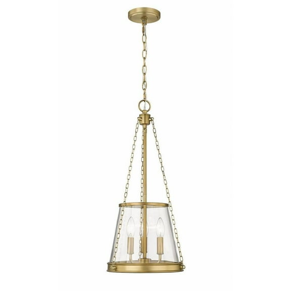 3 Light Pendant in Industrial Style-25 inches Tall and 12 inches Wide-Rubbed Brass Finish Bailey Street Home 372-Bel-4973435