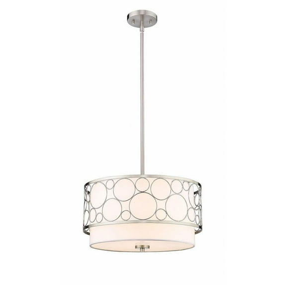 3 Light Pendant in Modern Style-10.5 inches Tall and 17 inches Wide-Brushed Nickel Finish Bailey Street Home 372-Bel-4973336