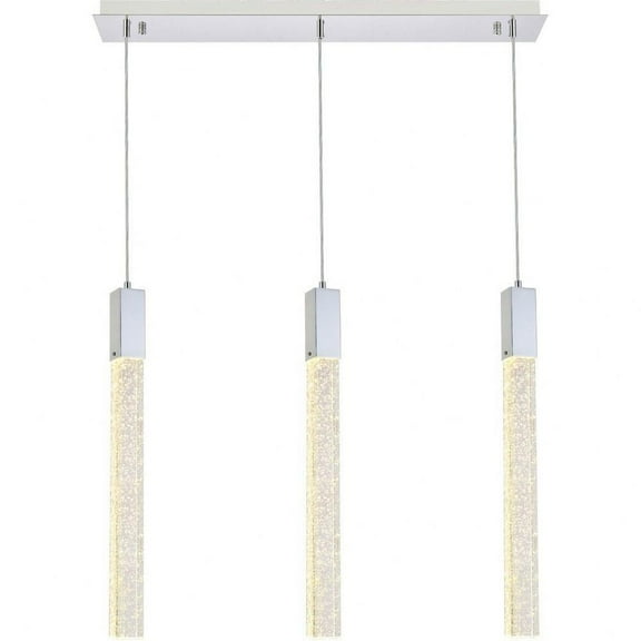 3 Light Pendant in Modern Style-24 inches Tall and 6 inches Wide-Chrome Finish Bailey Street Home 390-Bel-5047763