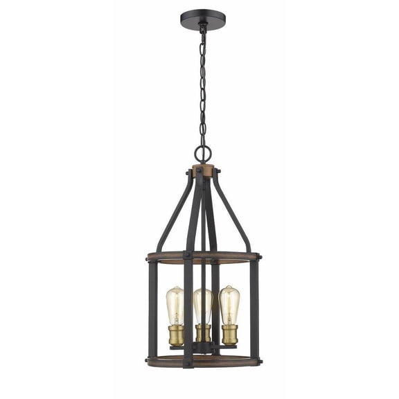 3 Light Pendant in Restoration Style 12 inches Wide By 24 inches High-Rustic Mahogany Finish Bailey Street Home 372-Bel-3173615
