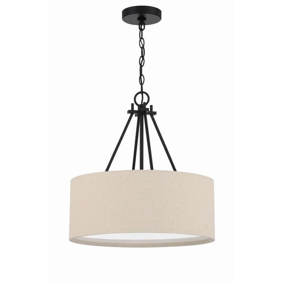 3 Light Pendant in Traditional Style-19 inches Tall and 18.13 inches Wide-Flat Black Finish Bailey Street Home 139-Bel-4926637