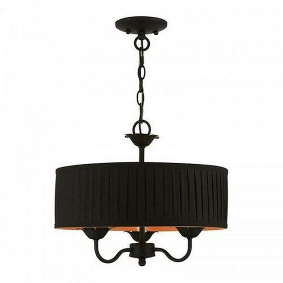 3 Light Pendant in Transitional Style-14 inches Tall and 16 inches Wide-Black Finish Bailey Street Home 218-Bel-4615511