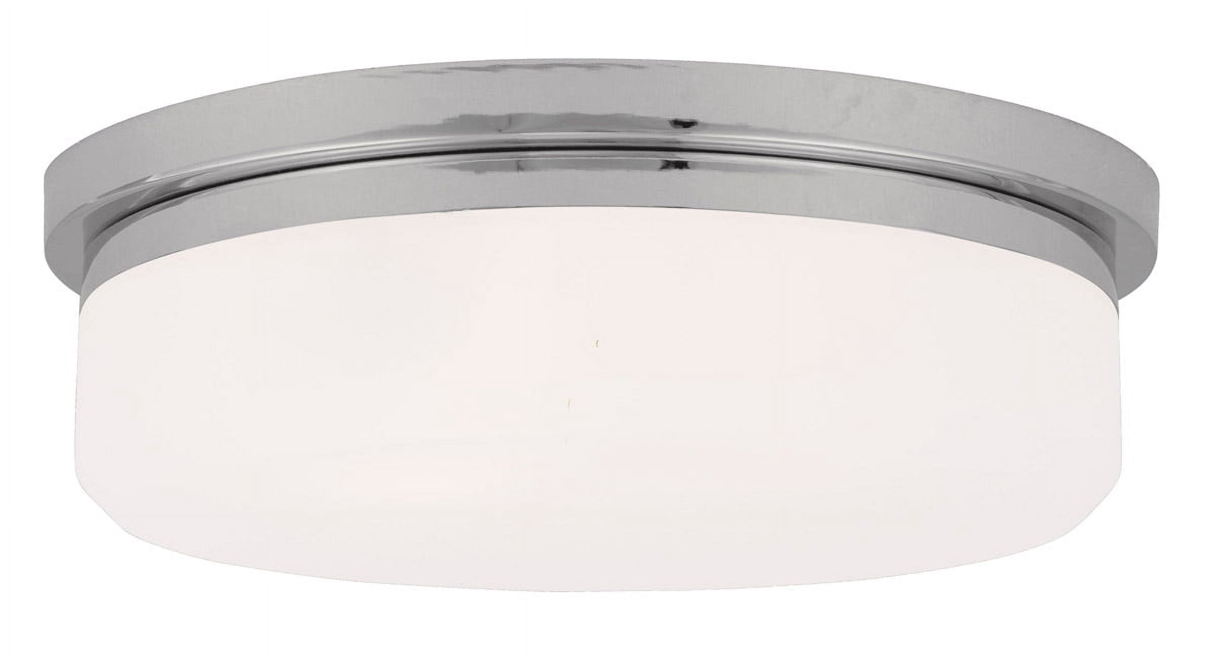 3 Light Polished Chrome Ceiling Light fixture or Wall Mount with Hand Blown Satin White Glass Shade