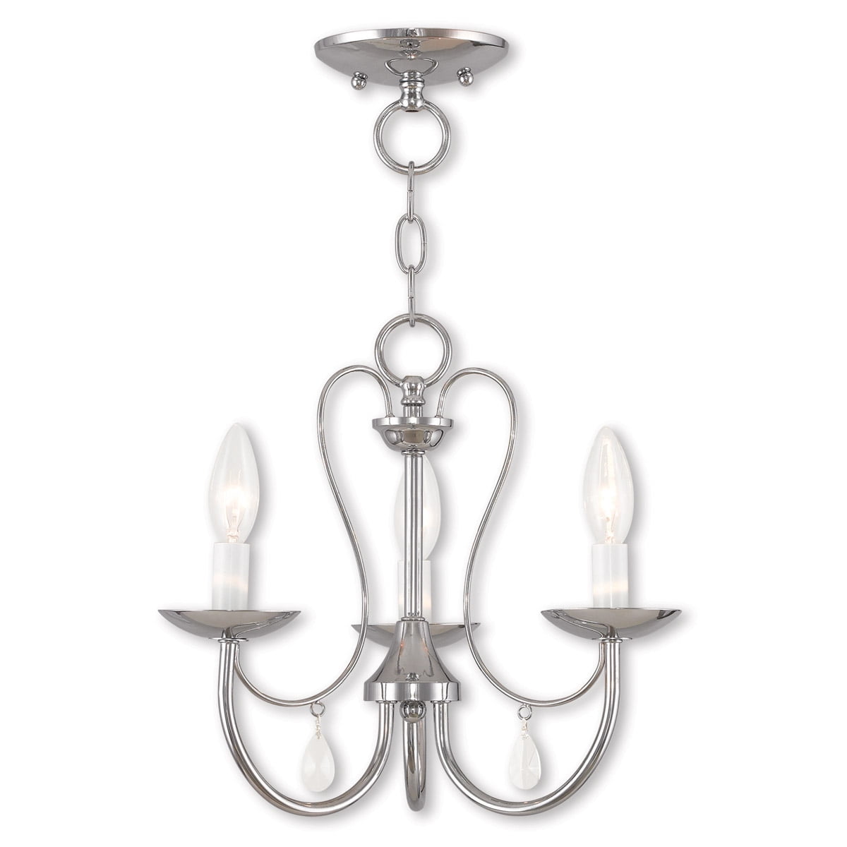 3 Light Polished Chrome Chandelier with Steel base material