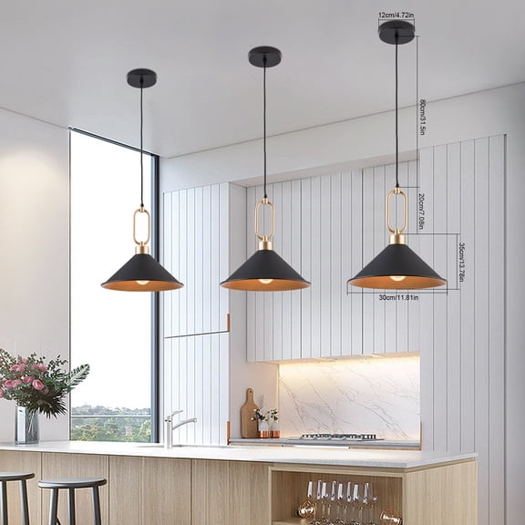 3-Light Rustic Chandelier Lamp Industrial Ceiling Pendant Lamp Fixture Farmhouse (Bulb Not Included)
