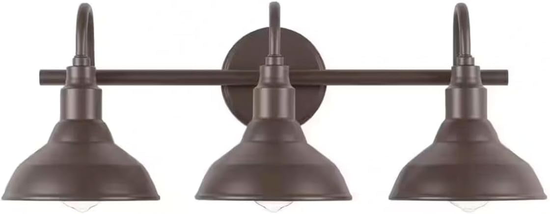 Ceybo 2-Light Rustic Vanity Light - Blue Farmhouse Bell Shade, Dimmable & Damp Rated For Bathroom, Hallway, Mirror