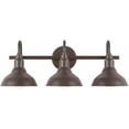thumbnail image 1 of 3-Light Rustic Vanity Light in Brown Finish, Bell-Shaped Design, Damp Rated and Dimmable, Ideal for Bathroom Vanities, Hallways, and Mirrors., 1 of 1