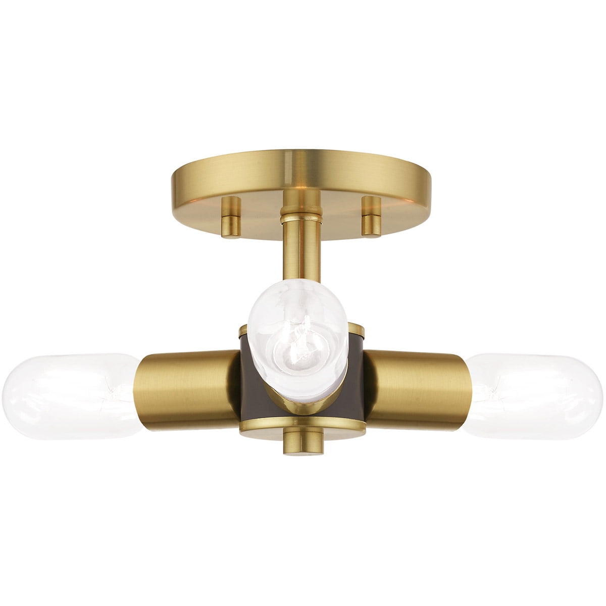 3 Light Satin Brass Ceiling Light fixture with Steel base material