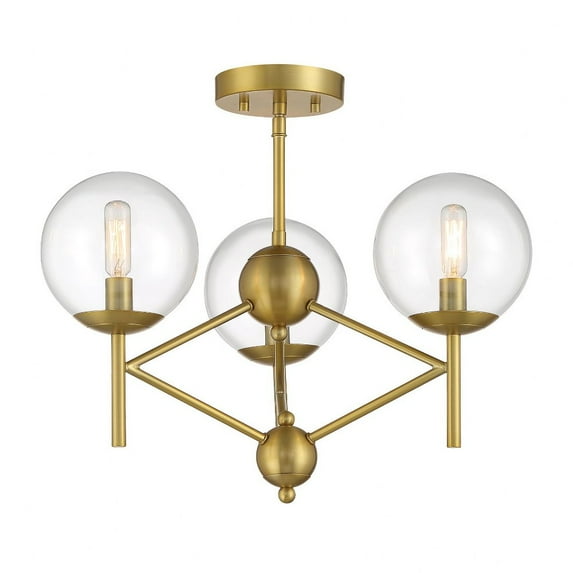 2799-695-Minka Lavery-Auresa - 3 Light Semi-Flush Mount-15 Inches Tall and 20.13 Inches Wide