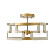 Capital Lighting - Hala - 3 Light Semi-Flush Mount Bleached Natural