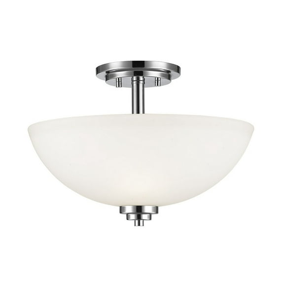 3 Light Semi-Flush Mount In Contemporary Style 15.75 Inches Wide By 11 Inches High-Chrome Finish-Matte Opal Glass Color Z-Lite 443Sf-Ch