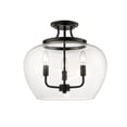 thumbnail image 1 of Z-Lite Joliet 3 Light Clear Glass Steel Semi Flush Mount in Matte Black, 1 of 7